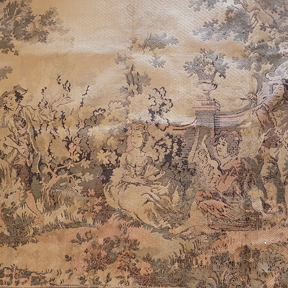 Vintage French Late 1800's Tapestry with Pastoral Scene